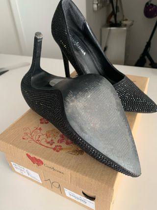 Zapatos de tacón negros con brillos T.39