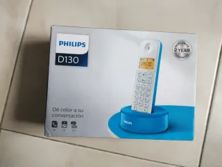Teléfono Fijo Philips D130 Blanco y Azul