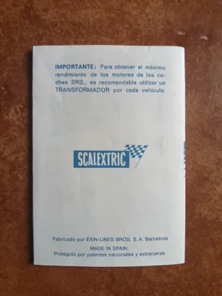 Folleto SRS Scalextric Exin