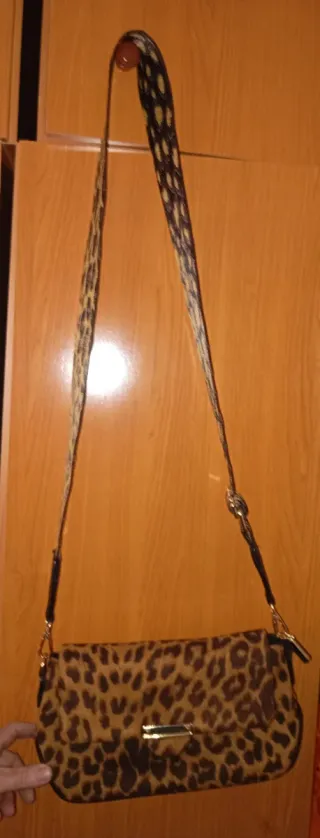 Bolso leopardo mujer terciopelo bandolera