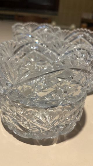 Set  zuppiera con 6 coppette cristalli decorativi