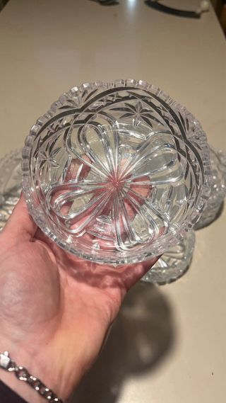Set  zuppiera con 6 coppette cristalli decorativi