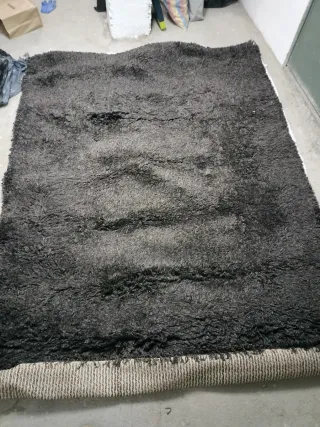 Alfombra pelo largo negra/gris