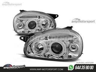 FAROS DELANTEROS OJOS DE ANGEL PARA OPEL CORSA B