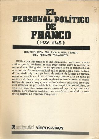 EL PERSONAL POLÍTICO DE FRANCO (1936-1945) - C. VI
