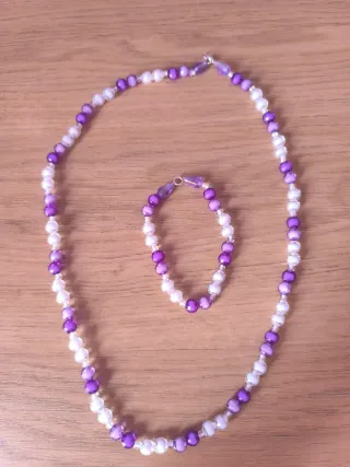 Collar. Gargantilla ,pulsera de perlas