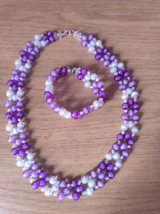 Collar. Gargantilla ,pulsera de perlas