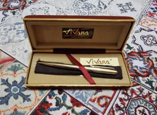 Penna Vivara dorata vintage con astuccio