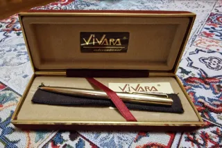 Penna Vivara dorata vintage con astuccio