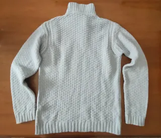 Maglione lana Gas zip collo alto grigio