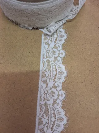 Pizzo Tulle Bianco/Panna H 5 cm