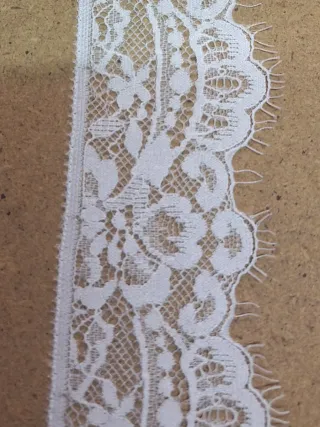 Pizzo Tulle Bianco/Panna H 5 cm