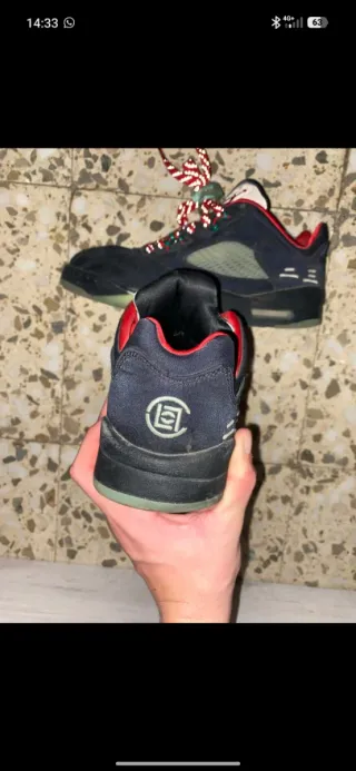 Jordan 5 Low x clot Negro y Rojo