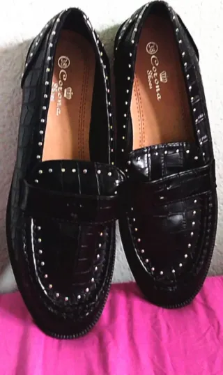 Mocasines Corona Shoes Negros Talla 38