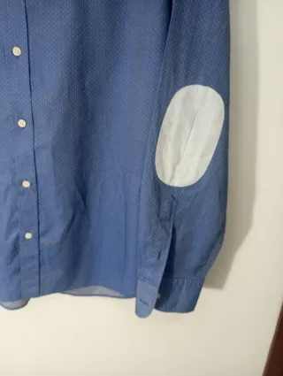 Camisa Massimo Dutti azul con coderas Talla L