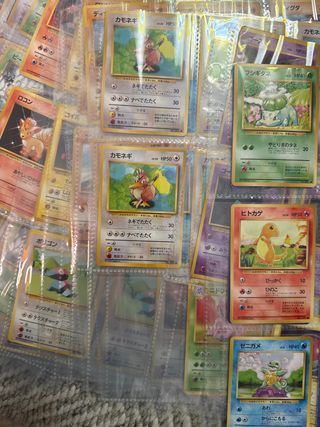 19 hojas cartas Pokémon japonesas vintage