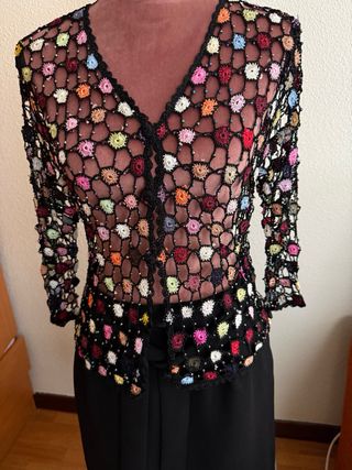 Chaqueta ganchillo multicolor