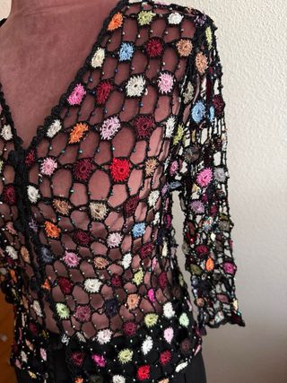 Chaqueta ganchillo multicolor