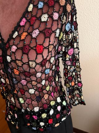 Chaqueta ganchillo multicolor