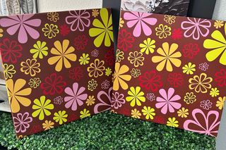 Cuadros decorativos flores marrones