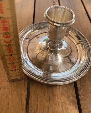 Coppia di Candelieri a Padellina in Argento 1000