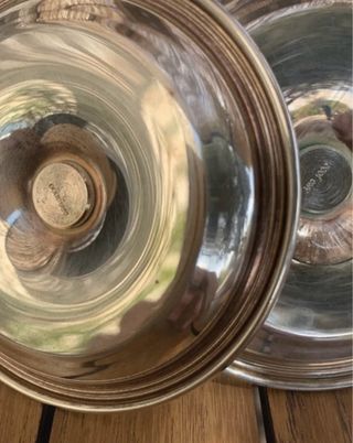 Coppia di Candelieri a Padellina in Argento 1000