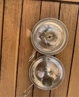 Coppia di Candelieri a Padellina in Argento 1000