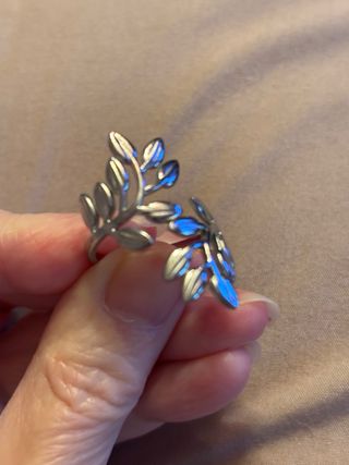 Anillo Hojas Ajustable. Acero inoxidable