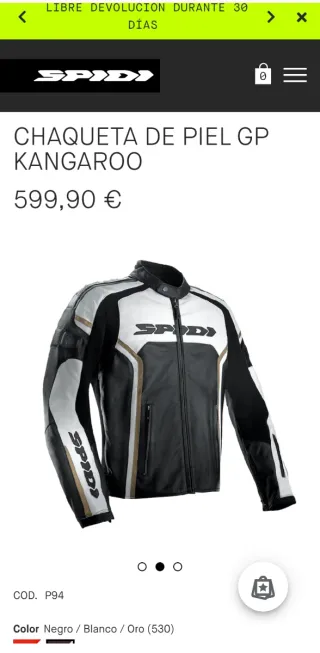 Chaqueta Spidi Talla 48 Negra y Blanca