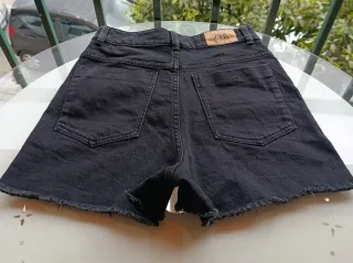 Pantalón corto vaquero negro mujer