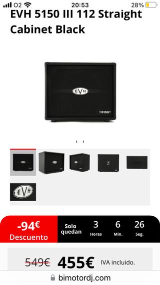 Amplificador Guitarra EVH 5150 III cabezal i altav