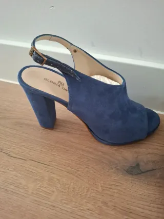 Sandalias Gloria Ortiz Piel Azul Talla 38