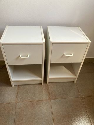 Mesitas de noche blancas (2 unidades)