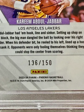 Cromo NBA Panini 2023 Kareem Abdul-Jabbar PSA 10