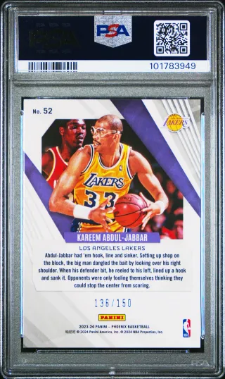 Cromo NBA Panini 2023 Kareem Abdul-Jabbar PSA 10