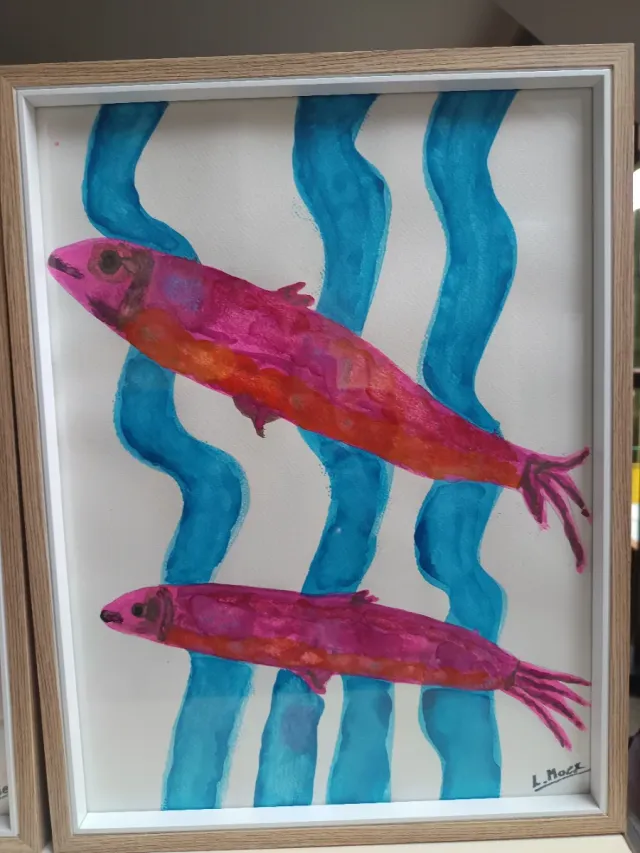 2 Cuadros Abstractos Peces