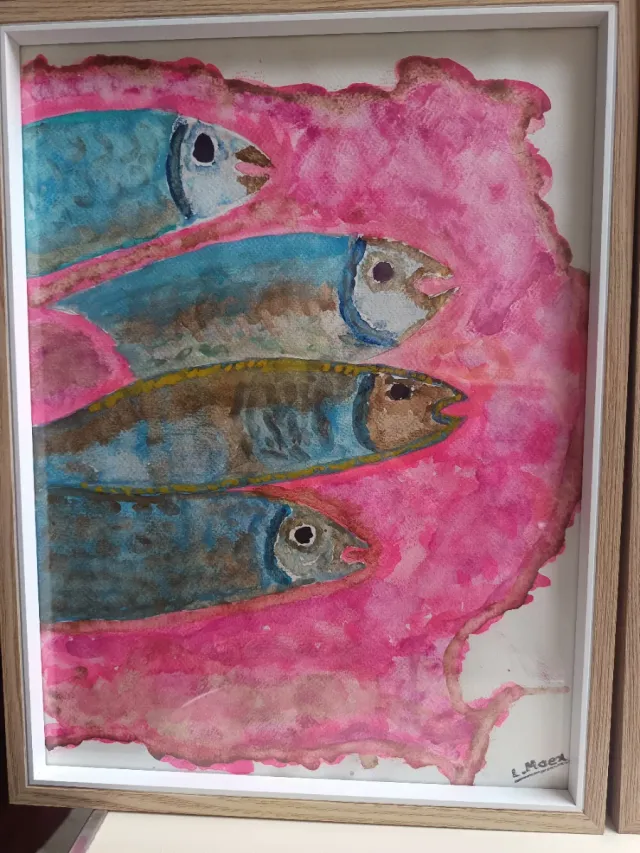 2 Cuadros Abstractos Peces