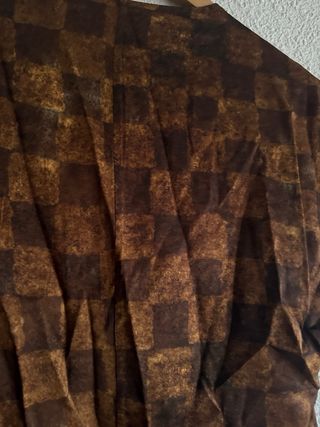 Blusa Massimo Dutti cuadros marrón y dorado