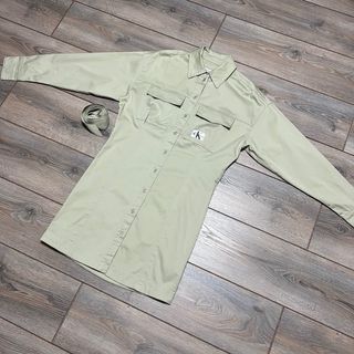 Calvin Klein light green Trench Coat