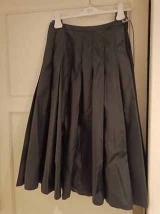 Falda Moncler Negro Plisada Midi