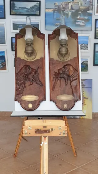 Lámparas de Caza Antiguas (Pareja)