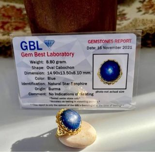 Anillo Zafiro Natural Birmania 9 ct