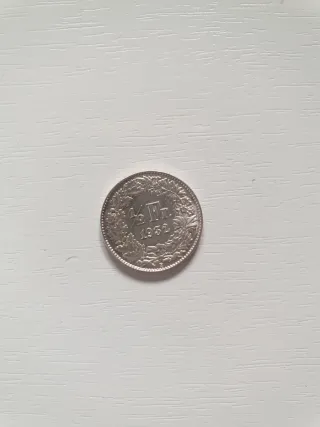 Moneta 1/2 Franco Svizzero 1932 Argento