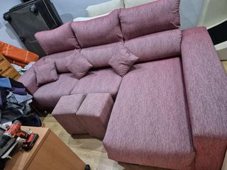 Sofá cama chaise longue con puff con entregaGRATIS
