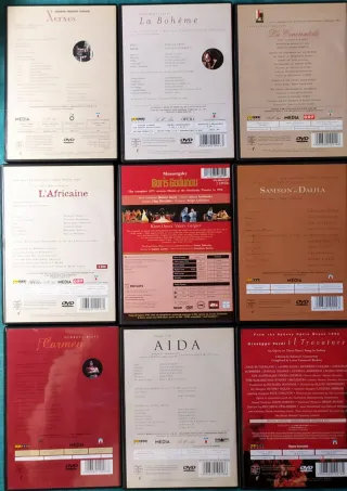 Lote 9 DVDs de Ópera Clásica, *Leer antes.