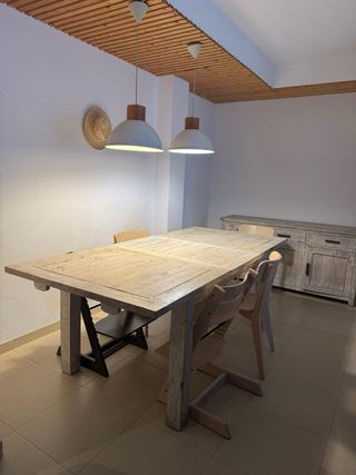 Mesa comedor extensible + aparador madera