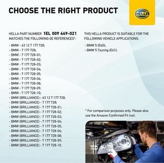 HELLA 1EL Halógena Faro BMW E60