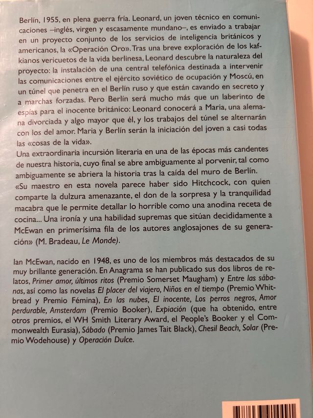 El inocente. Novela de Ian McEwan