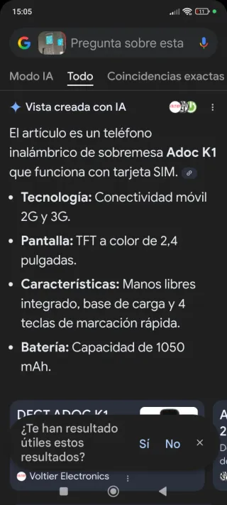 Teléfono 3 Móviles Adoc K1 Negro