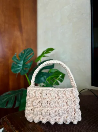 Borsetta artigianale Fantasy crema